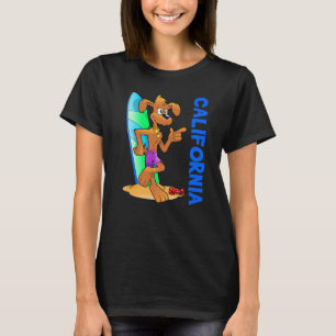 T-shirt Chien Ocean Wave Surfboard Plage pour enfants Prem