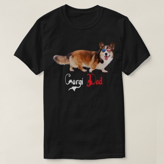 T-shirt Chien Papa Chiot Papa Corgi584 (Design devant)