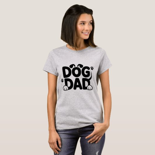 T-shirt Chien Papa - Cute Paw and Ear Typography Design (Devant entier)