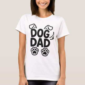 T-shirt Chien Papa - Cute Paw and Ear Typography Design