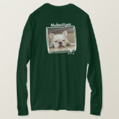 T-shirt Chien papa Grumpy Chien Green Long Manches Photo (Design dos)