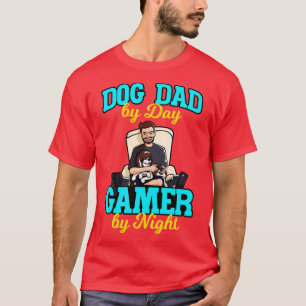 T-shirt Chien Papa Jour Par Nuit