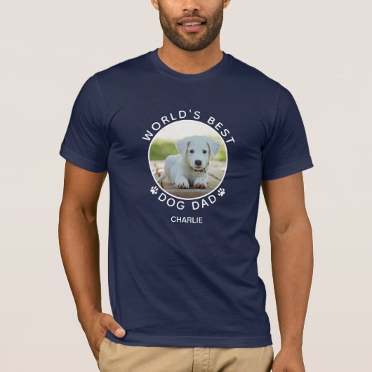 T-shirt Chien papa Nom photo Empreintes de pattes blancs P (Devant)