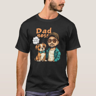 T-shirt Chien Papa pense qu'il est le patron