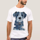 T-shirt Chien Patchwork en Denim (Devant)