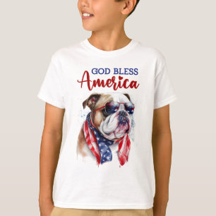 T-shirt Chien patriote-Bouledogue britannique
