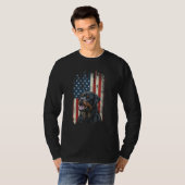 T-shirt Chien patriotique américain Distressed Rottweiler (Devant entier)