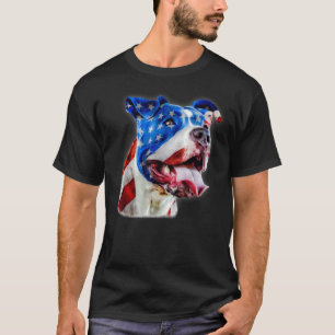 T-shirt Chien patriotique américain Pit Bull Terrier Usa D