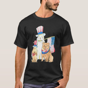 T-shirt Chien patriotique Chien rouge bleu blanc Chiens dr