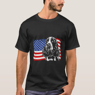 T-shirt Chien patriotique, Drapeau américain, fier Springe