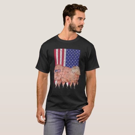 T-shirt Chien patriotique tibétain Mastiff USA Pride Ameri (Devant entier)