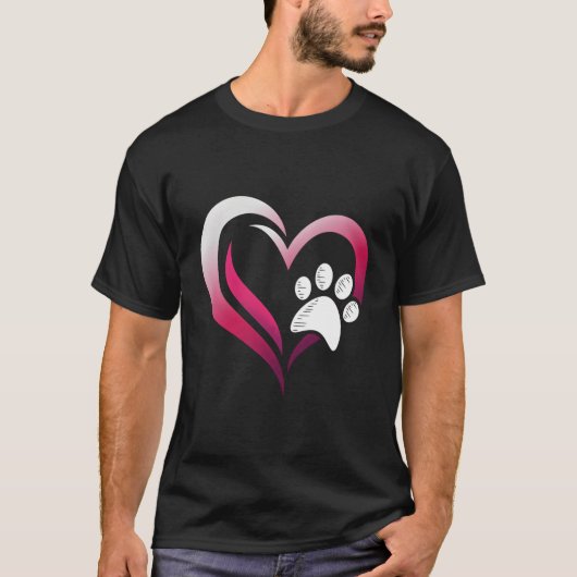 T-shirt Chien Paw Amoureux de les chiens Cadeaux Pour Femm (Devant)