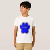 T-shirt Chien Paw En Bleu Avec Contours (Devant entier)