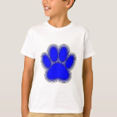 T-shirt Chien Paw En Bleu Avec Contours (Devant)