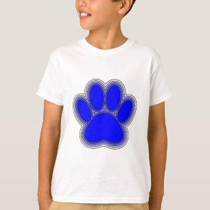 T-shirt Chien Paw En Bleu Avec Contours
