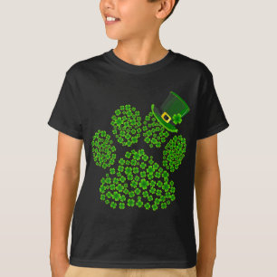T-shirt Chien Paw Leprechaun Amoureux des chiens Shamrock 