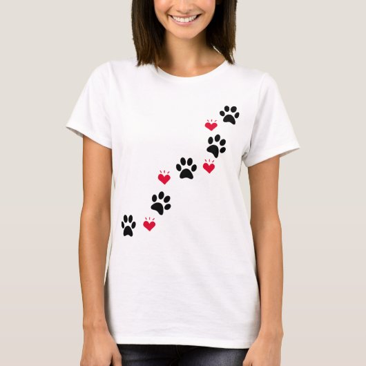 T-shirt Chien Paw Love Heart (Devant)