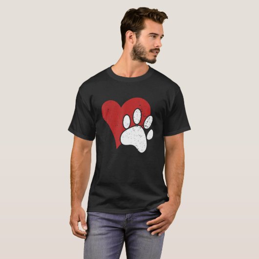 T-shirt Chien Paw Love Prin Coeur Pour Femmes Chien Maman (Devant entier)