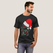T-shirt Chien Paw Motif de Noël Santa Hat Pet X Mas Paj (Devant entier)