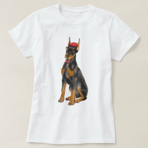 T-shirt Chien peint à la main de Pinscher de dobermann de