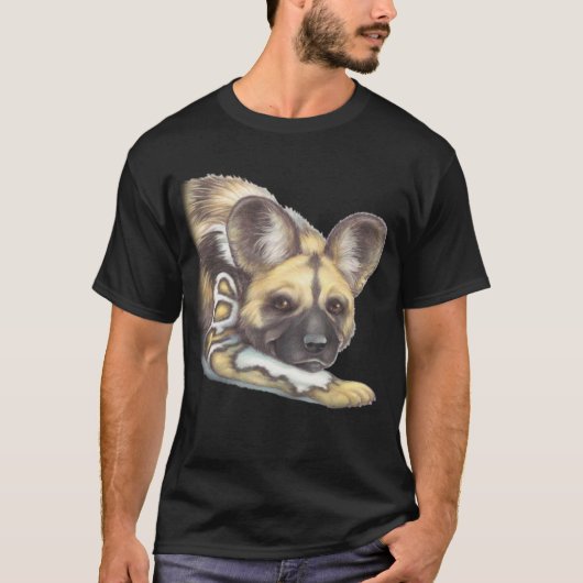 T-shirt Chien peint africain (Devant)