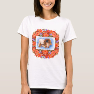 T-shirt Chien Pékinois Floral