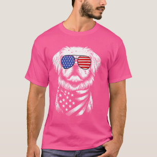 T-shirt Chien Pékinois Patriotique 14 Juillet Américain US