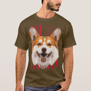 T-shirt Chien Pembroke Welsh Corgi avec drapeau américain