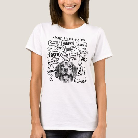 T-shirt Chien pensées - Beagle (Devant)