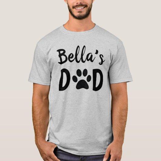 T-shirt Chien Personnalisé Chat Papa Avec Nom D'Animal De (Devant)