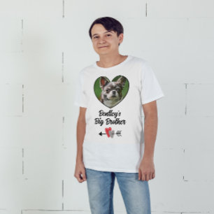 T-shirt Chien personnalisé grand frère photo & texte T-Shi