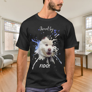 T-shirt Chien photo splash fun humour noir