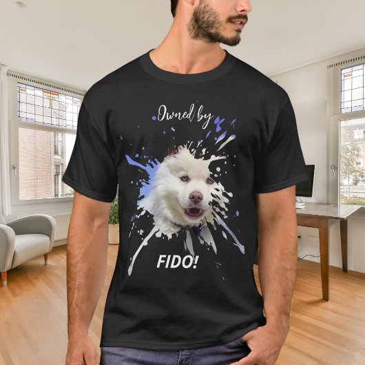 T-shirt Chien photo splash fun humour noir