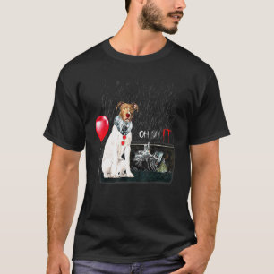 T-shirt Chien Pit Bull Clown Drôle Oh Il Pleut Ballon Hall