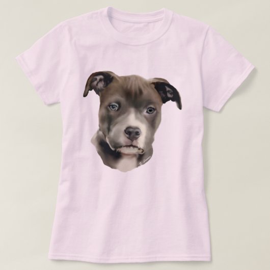 T-shirt Chien Pitbull Bleu (Design devant)