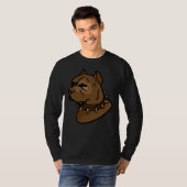 T-shirt Chien Pitbull Brown avec collier (Devant entier)