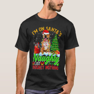 T-shirt Chien Pitbull de Noël sur la liste des vilains du