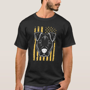 T-shirt Chien Pitbull Drapeau Américain États-Unis