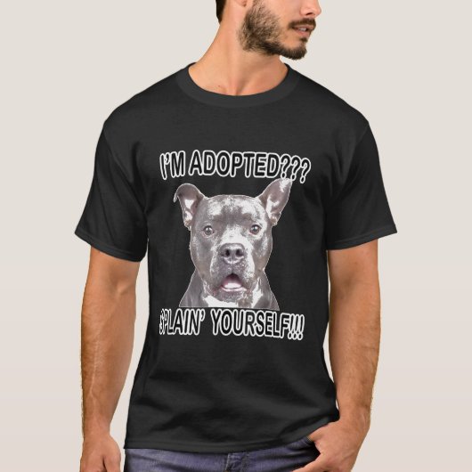 T-shirt Chien Pitbull Drôle Mignon (Devant)