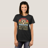 T-shirt Chien Pitbull Repose Pit Face (Devant entier)