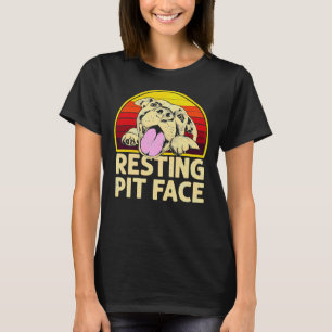 T-shirt Chien Pitbull Repose Pit Face Drôle Amateurs Pitbu