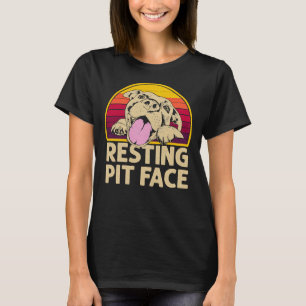 T-shirt Chien Pitbull Repose Pit Face Drôle Pour Pitbull L
