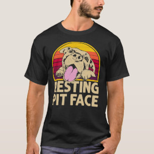 T-shirt Chien Pitbull Repose Pit Face Drôle Pour Pitbull L