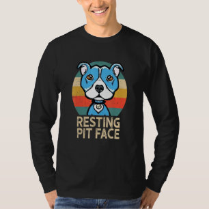 T-shirt Chien Pitbull Repose Pit Face Pitbull Retro Vintag