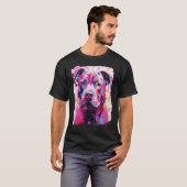 T-shirt Chien Pitbull Rose (Devant entier)