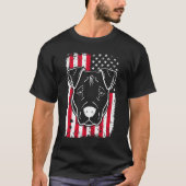 T-shirt Chien Pitbull Us drapeau américain (Devant)