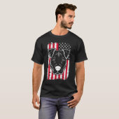 T-shirt Chien Pitbull Us drapeau américain (Devant entier)