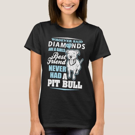 T-shirt Chien Pitbulls Diamonds Meilleur un ami Graphics P (Devant)