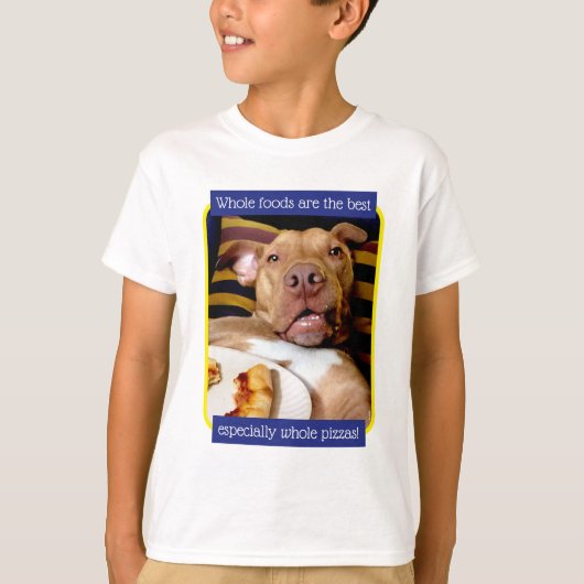 T-shirt Chien plein de pizza (Devant)