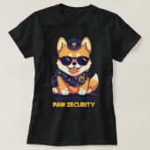 T-shirt Chien Poméranien Cute Protégé Par Paw Security Sun (Design devant)